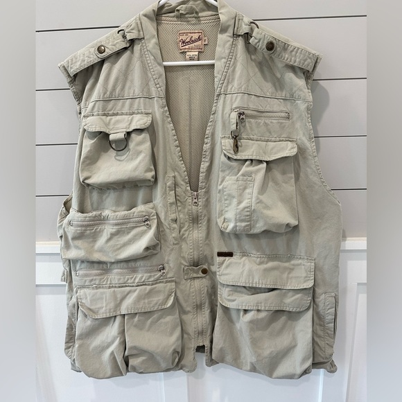 Woolrich Vest‎ Men's Khaki Outdoor/Hunting/Fishing 2XL Embroidered Multipocket - Picture 1 of 6